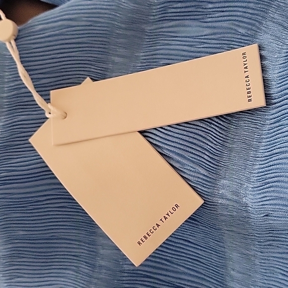 Rebecca Taylor NWT Pleated Voile Mini Dress CERULEAN - Picture 13 of 17